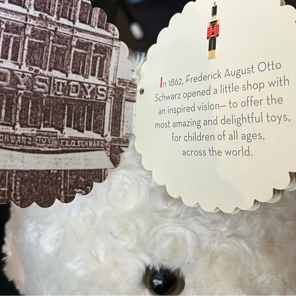 NEW FAO Schwarz Large Curly White Sitting Bear Plush - Return To Wonder - Picture 11 of 13